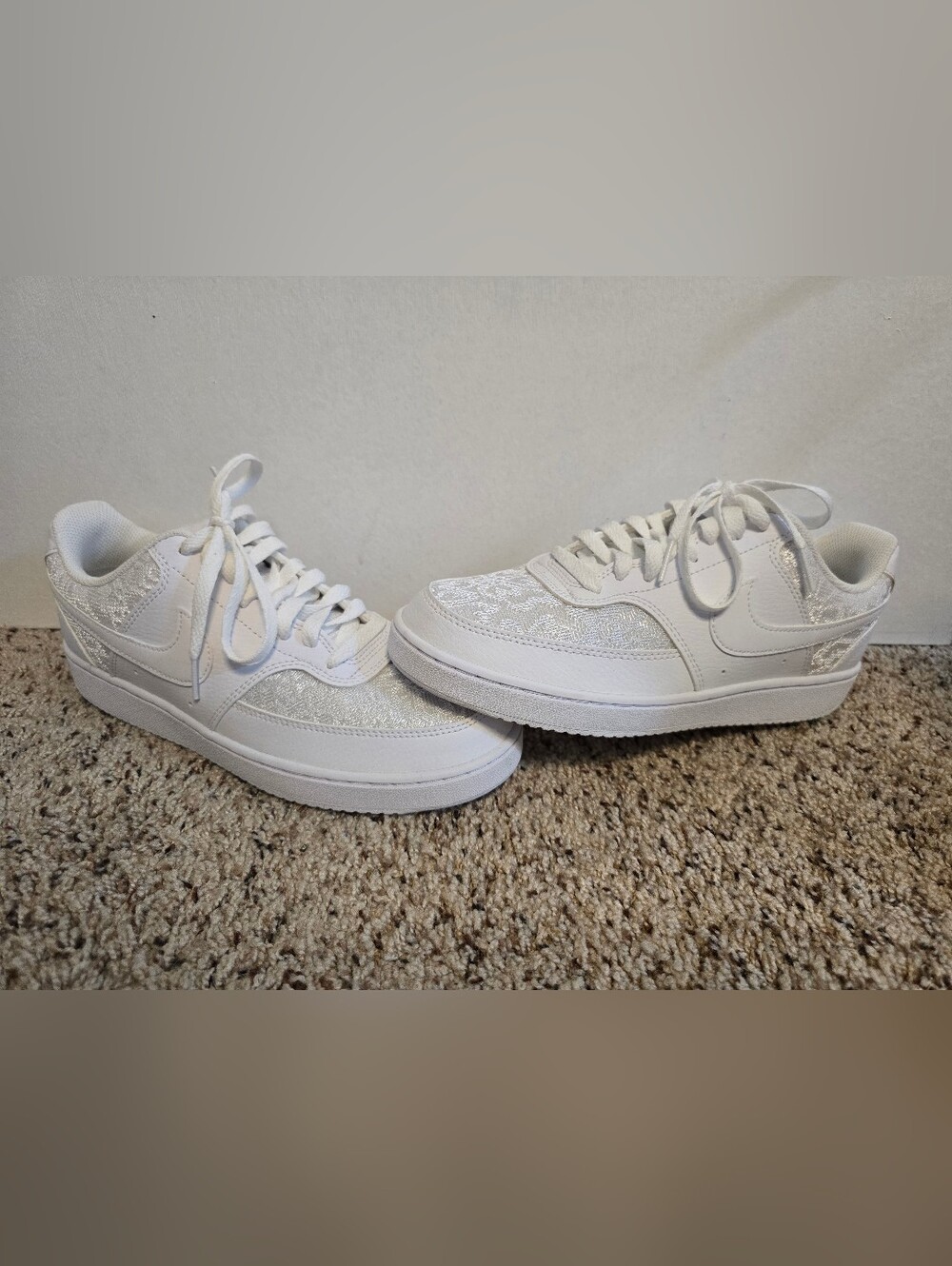 Nike White Low-Top Sneakers with Lace Panels